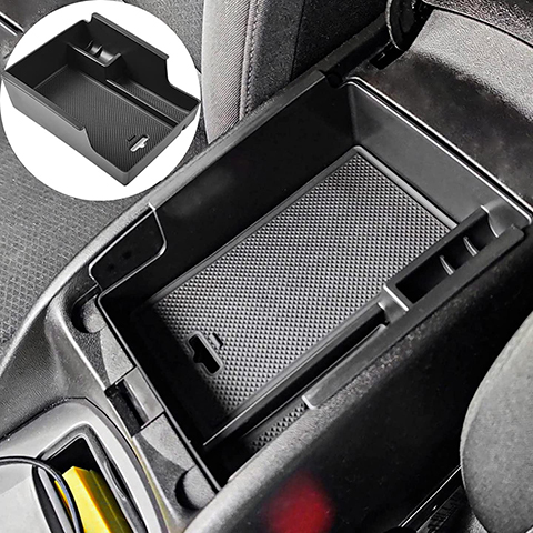 Center Console Organizer Compatible For Chevy Malibu 2016-2022 2023 Insert Tray Accessories Malibu Premier LS RS Armrest Secondary Storage Boxwith Coin Holder Black