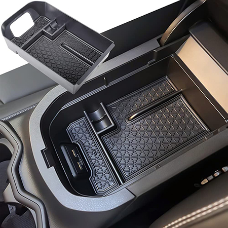 Center Console Organizer Compatible with RAV4 2019 2021 2020 2022 2023 Insert Tray Accessories, Armrest Secondary Storage Box, Black Trim