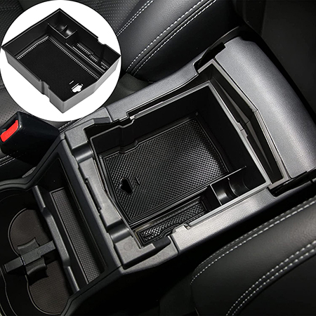 Center Console Organizer Compatible with Subaru Forester 2019 2020 2021 2022 2023 Accessories,Armrest Secondary Storage Box ABS Insert Glove Box Tray, Black Trim